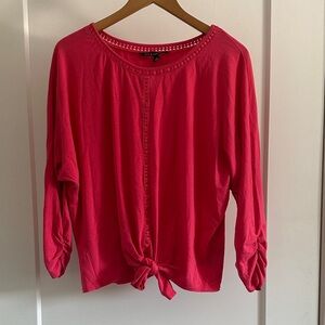 Zac & Rachel Red Tie-Front Blouse